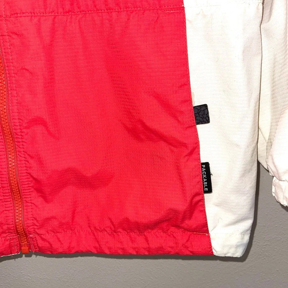 Columbia Peach & White Full Zip Windbreaker Hooded Jacket Medium Women’s - Picture 8 of 16